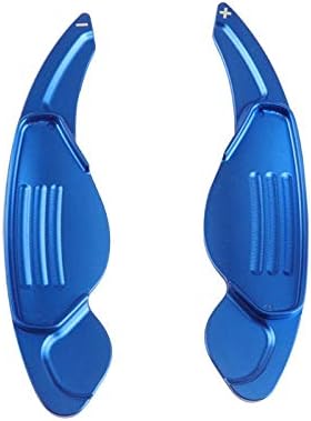 Alloy Aluminum Steering Wheel Gear Shift Paddles Cover Trim Sticker for Land Range Rover Evoque Discovery Sport Jaguar XF XE F-PACE F-Type (Style A, Blue A)