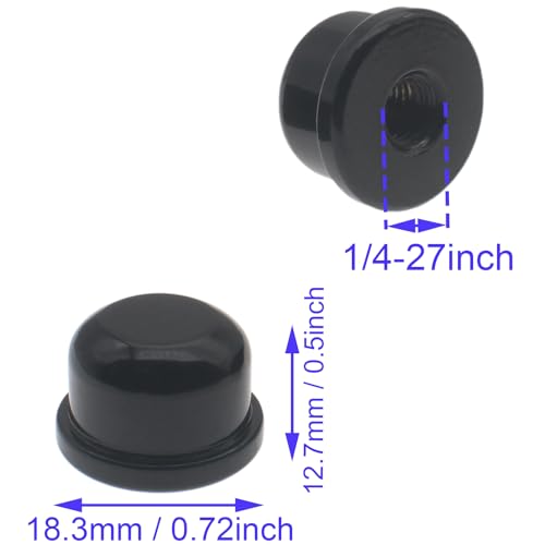 Image of 2 Pcs Solid Lamp Finials Caps 1 /4-27 Lamp Finial Knob Lamp Accessories Tapped of Tops for Lamp Shade Holder Harp (Black)