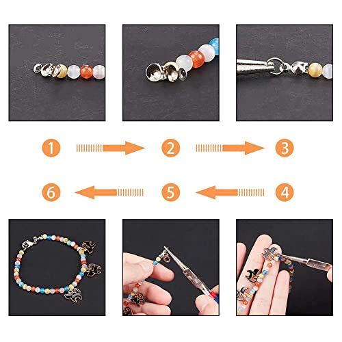 Nbeads 500 Pcs Stainless Steel Bead Tips, Open Clamshell Fold-Over Bead Tips Knot Covers End Caps For Knots & Crimp Findings #TOP5