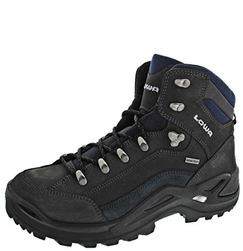 Image of LOWA Mens Renegade GTX Mid Dark Grey Navy Boots 10.5 US
