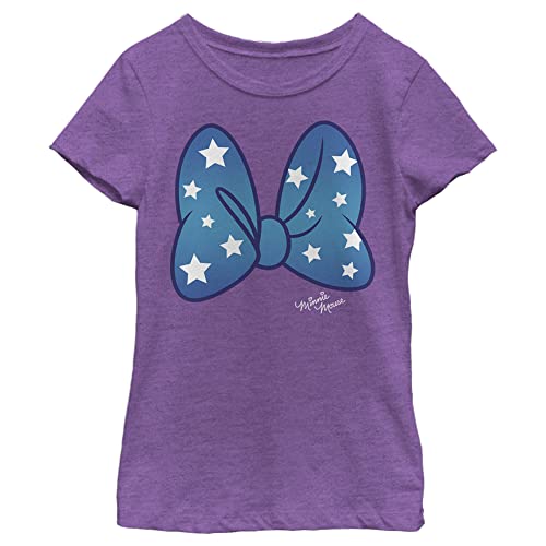 Disney Characters Minnie Stars Bow Girl's Heather Crew Tee