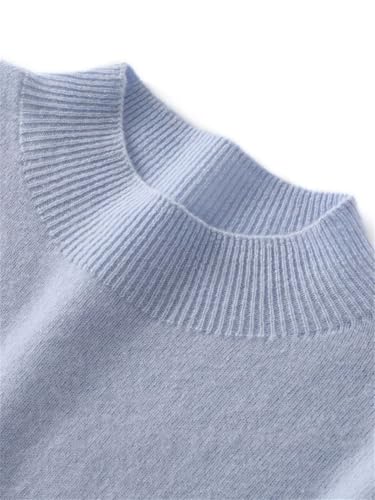 Men's 100 Percent Merino Wool Pullover Mock-Neck Sweater Long-Sleeve Cashmere Knitwear Jumper Tops3