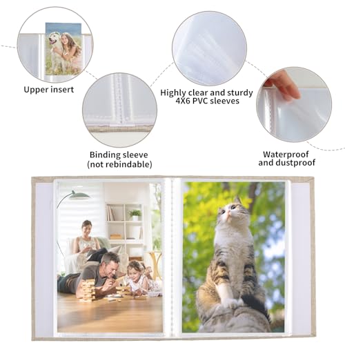 Vivinin 21XCB0004 2 Pack Photo Album 4X6, Linen Cover Photo Album, Small Photo Album Book thumb #4