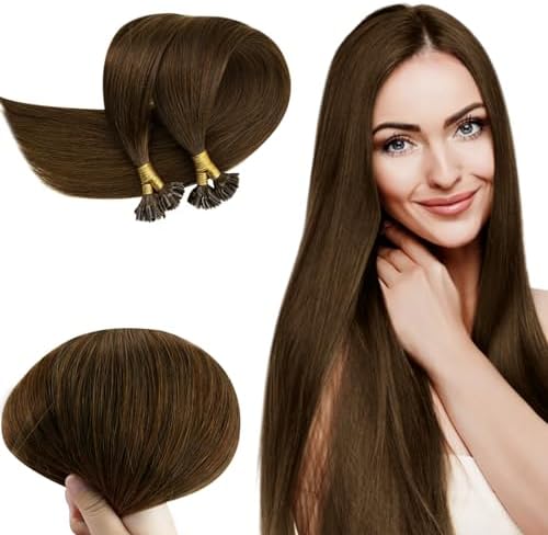 RUNATURE Balayage Micro Ring Hair Extensions Brown to Blonde Micro Loop Hair Extensions Ombre Human Hair Micro Beads Hair Extensions 14 Inch 50g 1g/Strand