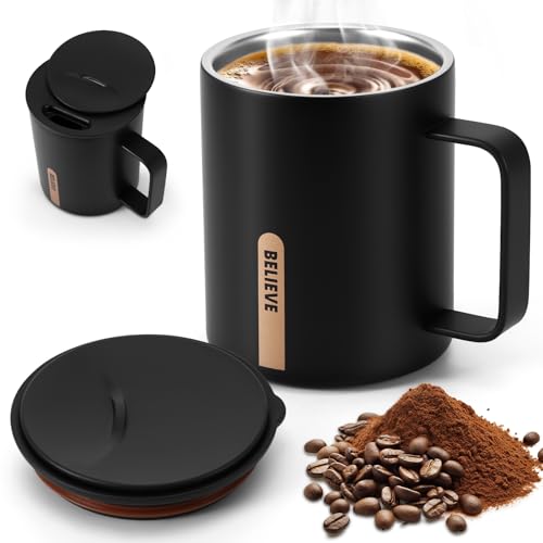 Miawtro Kaffeebecher 400 Ml, 316 Edelstahl Kaffeetasse,Thermobecher...