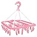 Appendiabiti 32 clip Appendiabiti pieghevole Appendiabiti Calzini Intimo Abbigliamento bambino Reggiseni Asciugamano Pannolini di stoffa Stendino(Rosa)