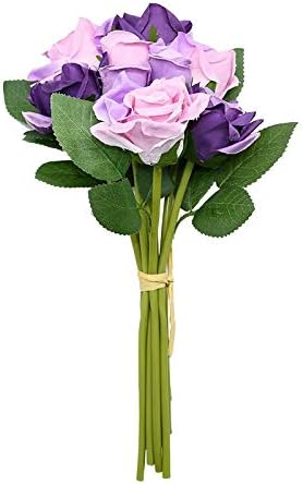 Miniatura 13 de Sunnyskar - Ramo de rosas artificiales para el hogar, boda, vacaciones, fiesta, decoración, accesorios de fotografía, florero, arreglo floral, B04-9