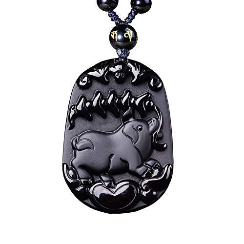 Collier de perles d'obsidienne noire naturelle, bijou minéral unisexe