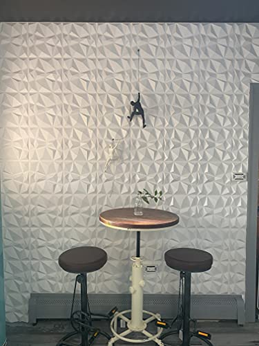 Art3d 33 Stuks PVC Wandpanelen Mat Wit 3D Diamant Geweven Muurpanelen Pvc-muurpaneel voor Binnenlandse Muurdecoratie… - Image 4