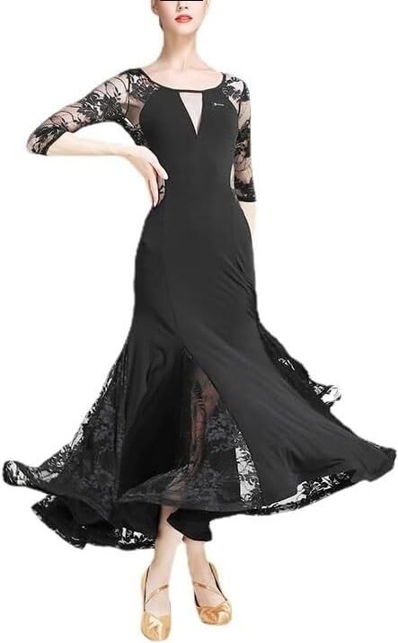 National Standard Tanzkleid National Standard Tanzrock Lang Modern Walzer Tango Tanzkostüm für Wettkampf