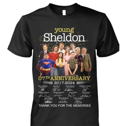 Bild: Young Sheldon 07Th Anniversary T Shirt 2017 2024 Thank You for The MemoriesBlackXXL f�r 18,93 EUR bei amazon.de
