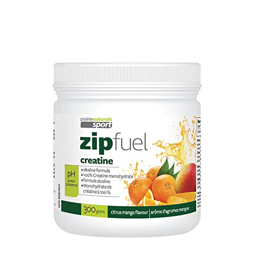 Prairie Naturals Zip Fuel pH-Balanced Creatine Energy Drink - Citrus Mango Flavour - 300 Gram
