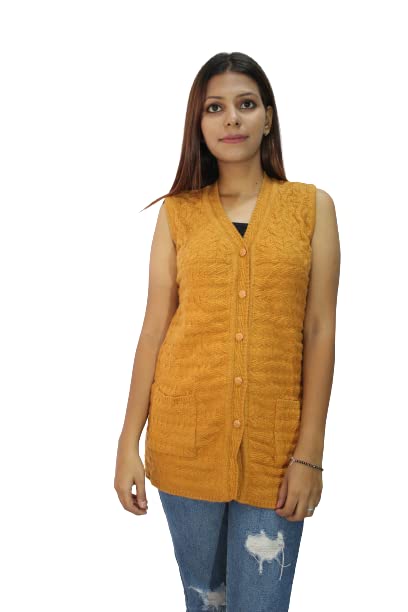 Women's Wool Sleeveless Short Cardigan with Pockets (A27-Ad10Rk03Pu_Purple_Parent)