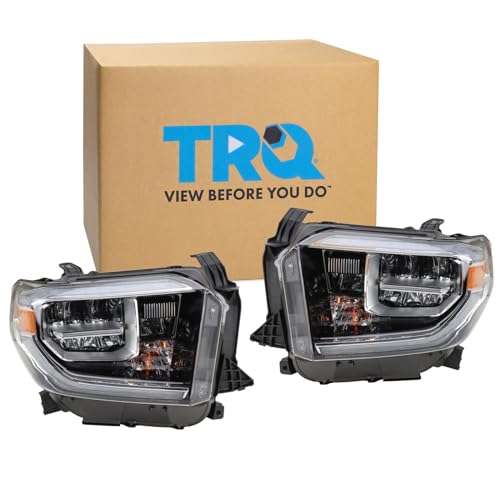 Image of TRQ 2 Piece Headlight Assembly Set LED Driver & Passenger Side Compatible with Toyota Tundra 2018-2021 TO2502262 TO2503262 811100C140 811500C140