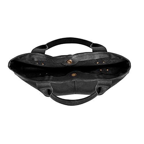 Bolsa De Couro Feminina Sacola cor:Preto