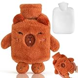【Design De Dessin Animé Créatif】: Cette bouillotte capybara présente un design mignon en forme de capybara avec une housse amovible, ajoutant une touche de créativité à votre chaleur quotidienne. Ce n'estpas seulement un outil fonctionnel mais aussi un compagnon charmant pour les froides nuits d'hiver. ﻿