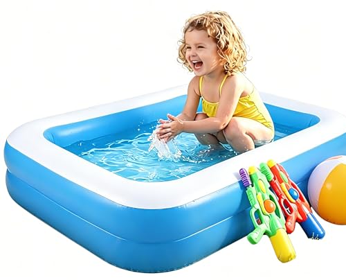 Inflatable Kiddie Pool, 128x85x45cm ,Thickened PVC Kids