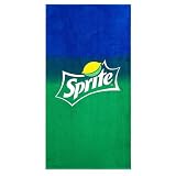 Sprite Logo Beach Towel,30"x60" Large Green & Blue Bath Towel with Lemon Graphic, Soft Cotton Rich Pool & Beach Towel