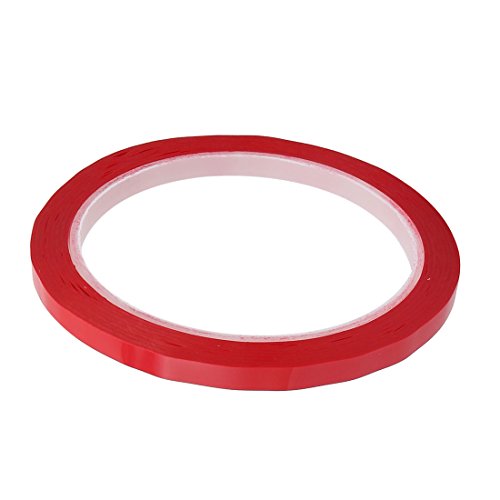 Image of uxcell 2 Pcs 6mm Wide 50 Meter Long PET Self Adhesive Electrical Insulation Tape Red