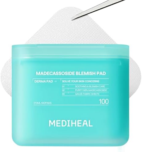 MEDIHEAL Madecassoside Blemish Square Facial Toner Pad (100 Peice, 170ml)