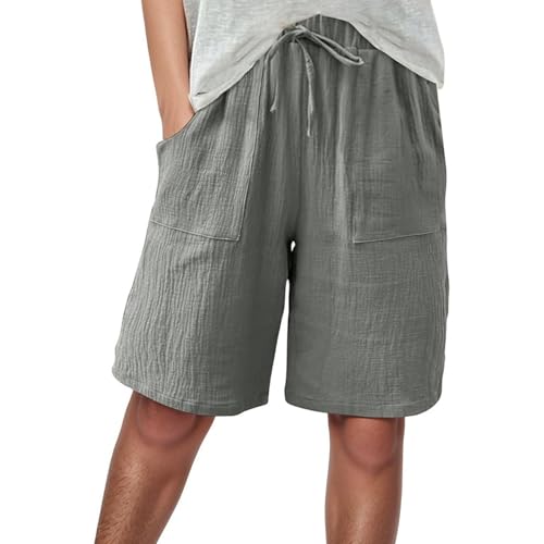 Short en lin léger pour des vacances à la plage confortables en été