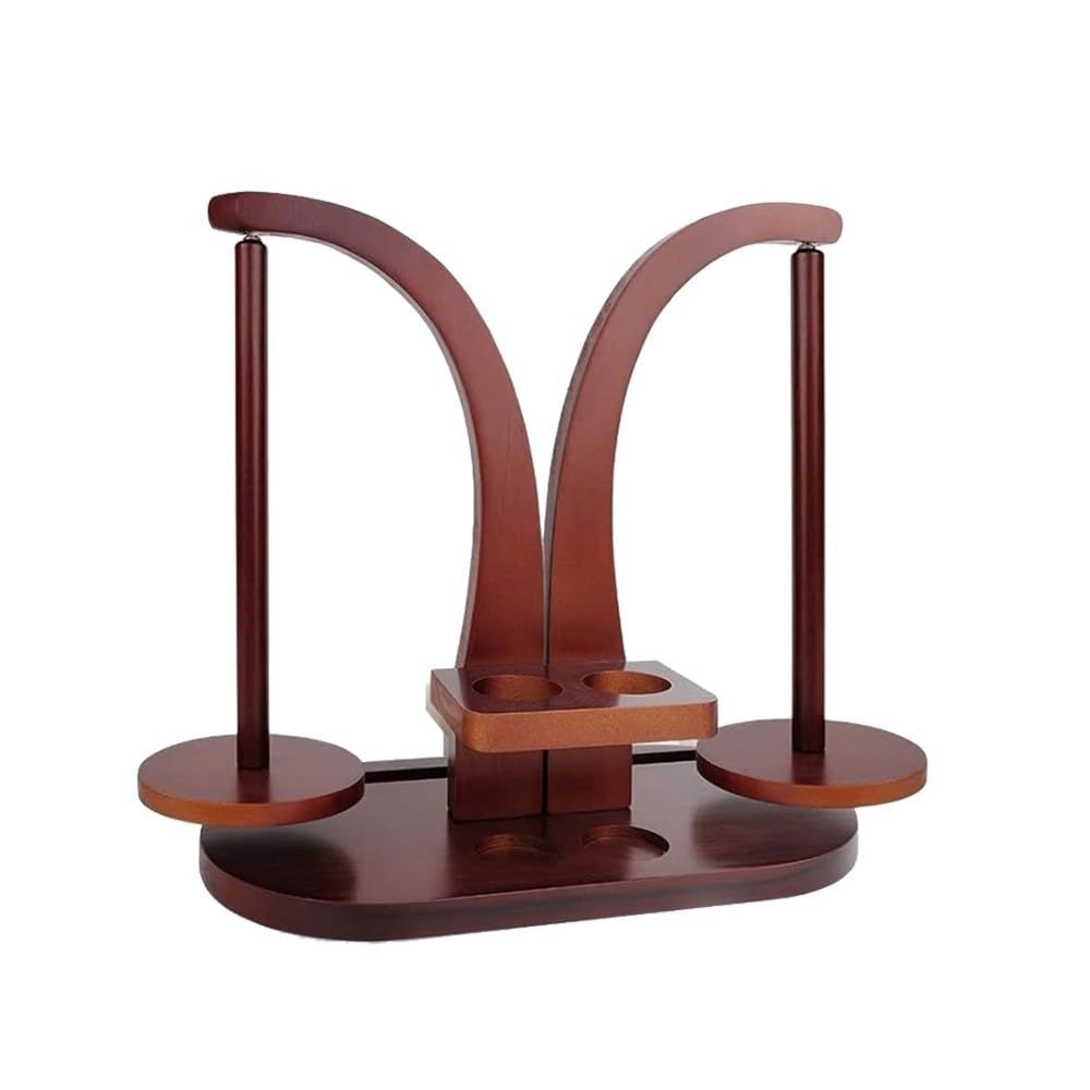CTRLZS Wooden Yarn Holder for Crocheting and Knitting in Wood, Yarn Spinner with Double Magnetic Spindle and Integrated Phone Stand