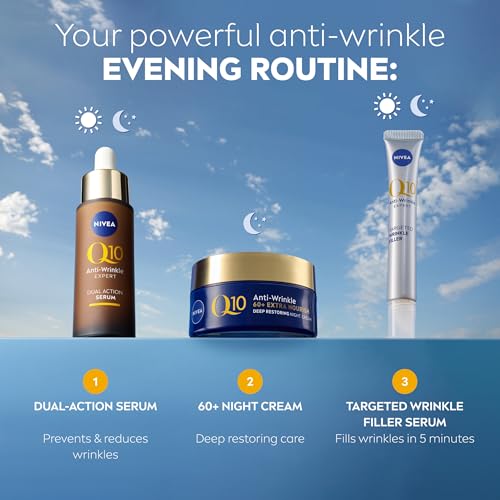 NIVEA Q10 Anti-Wrinkle 60+ Extra Nourishing Night Cream (50ml), Nourishing Night Cream Reduces Deeps Wrinkles, Intensely Hydrating and Restoring Overnight Anti-Wrinkle Moisturiser - Image 7