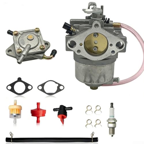 Kit de carburador, carburador de repuesto con bomba de combustible para motor de cortacésped Kawasaki FB460V 15003-2796 15003-2777 15003-2467