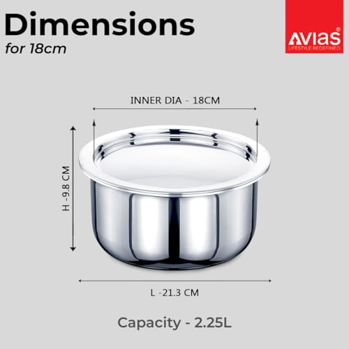 Avias Riara Triply Tope with Lid | 5 Years Warranty | Stainless Steel Tope, Induction Base, Triply Patila, 3 Layered Stainless Steel Cookware,... - Image 7