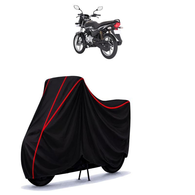 Image of Bajaj Platina Comfortec 100 ES Water Resistant Bike Cover for All Motorcycles & Rain | Heavy Duty | UV Protection, Dustproof, Scratchproof | All Weather Two Wheeler Cover with Elastic Bottom