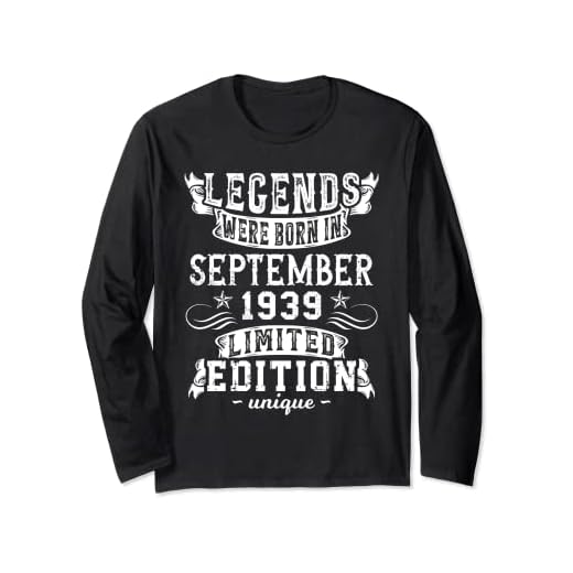 Cumpleaños Septiembre 1939 Edición Limitada Regalo Vintage Manga Larga