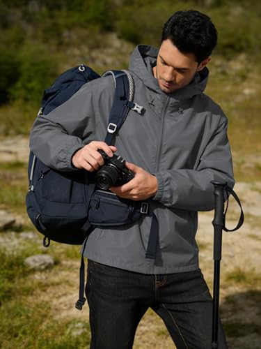 Image of UIQUR Mens Raincoat Waterproof Rain Jacket