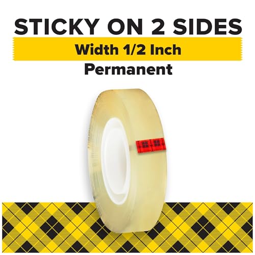 Scotch Double Sided Tape, 1/2 in x 900 in, Permanent, 2 Boxes/Pack (665-2PK) - image 2