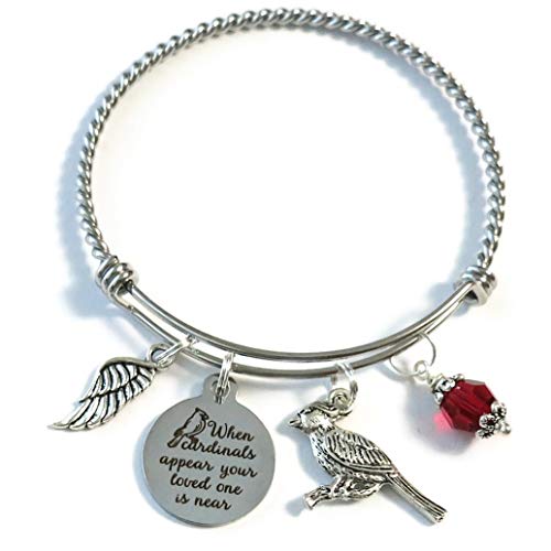 Product Image of the SCRAPHEART When Cardinals Appear Your Loved One Is Near, Cardinal Bracelet Sympathy Gift, Cardinal Memorial Jewelry, Loss of Child,Loss of Husband Gift