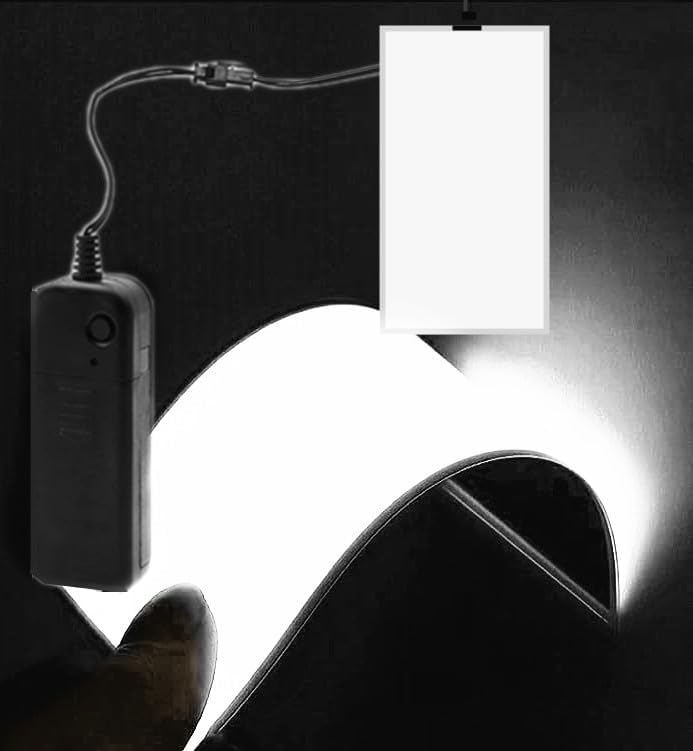 Image of Flexible Led Panel,Electroluminescent Panel Sheet EL Tape Cuttable Soft for Mask Eye Cosplay Party Decor DIY-Continuous /Slow Flash /Fast Strobe 12x5cm White