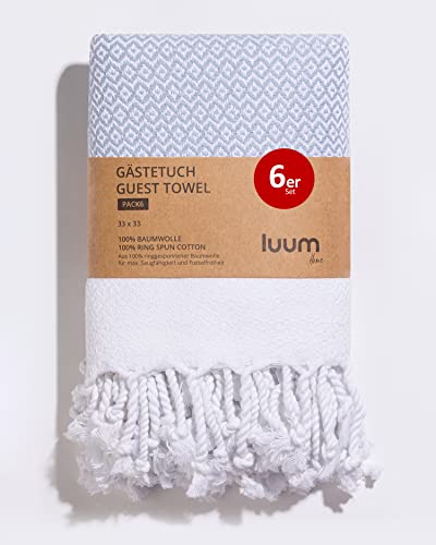 Luum Juego De 6 Toallas De Invitados, Toallas Decorativas, Toallas De Jabón, Paños De Tela, Paños De Limpieza, 100 Algodón, Secado Rápido, Sin Pelusas, 33x33 Cm, Juego De Regalo Para Mujeres Luum Juego De 6 Toallas De Invitados, Toallas Decorativas, Toallas De Jabón, Paños De Tela, Paños De Limpieza, 100 Algodón, Secado Rápido, Sin Pelusas, 33x33 Cm, Juego De Regalo Para Mujeres