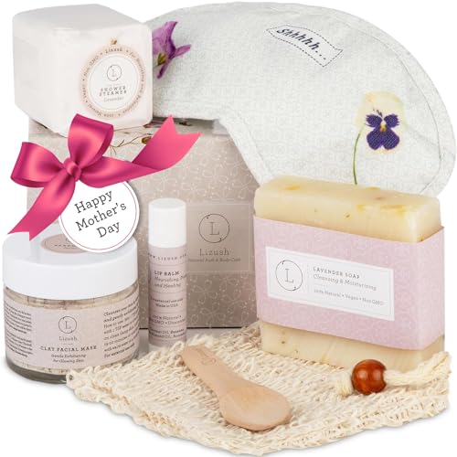 Lizush Luxury Bath Gift Baskets Set for Women – 6 Piece Lavender Spa Gifts for Women, Mothers Day Gifts for Mom, Birthday Gifts For Women, Self Care Gifts For Wife – Handmade In The USA Lizush Luxury Bath Gift Baskets Set for Women – 6 Piece Lavender Spa Gifts for Women, Mothers Day Gifts for Mom, Birthday Gifts For Women, Self Care Gifts For Wife – Handmade In The USA