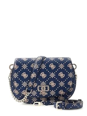 GUESS borsa a tracolla Emelie Logo Flap Shoulder Bag Navy Logo blu scuro