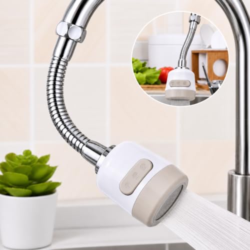 PARENCE - Extension de Robinet 360° Flexible – Aérateur de Robinet Cuisine M22, 2 Modes Jet & Douche, Économiseur d’Eau Chromé, Pivotant, Anti-Éclaboussures, Compatible Évier Cuisine et Salle de Bain – vue 2