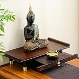 UTILISATIONS VARIÉES : La petite table d’autel n’est pas seulement un autel dédié à Bouddha et Guanyin, mais elle peut aussi servir d’étagère pour exposer des antiquités et des bonsaïs, ou de table à thé. Elle convient aux autels domestiques, aux studios de yoga, aux salons de thé et autres espaces. Elle peut être utilisée seule ou accompagnée d’un coussin de méditation ou d’un coussin d’assise.