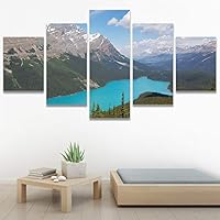SIGNWIN 5 Panel Canvas Wall Art Calming Waters for Home Decorations Ready to Hang - 60
