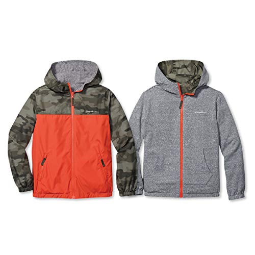 Eddie Bauer Kids Reversible Jacket - Hooded Windbreaker | Camo, Small