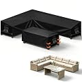 SUNICO Outdoor Sectional Patio Furniture Covers, L-Shaped, 85x110in, Black