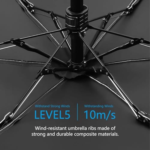 Mayoii Mini Umbrella with UPF50+ Protection, Lightweight Compact Umbrella for Women and Kids, Portable UV Parasol with Storage Box, 6Ribbed Small Parachute for Women Handbag Size - Image 5