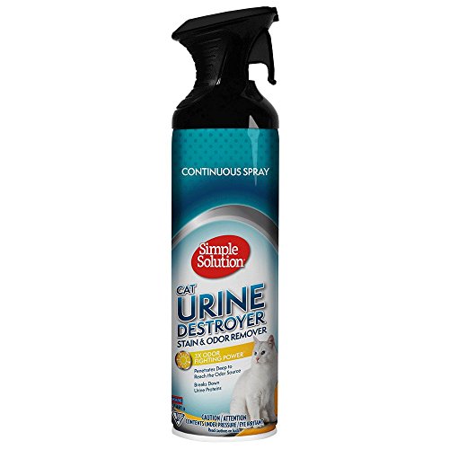 Simple Solution Urine Destroyer Continuous Spray Stain and Odor Remover for Cats, 17 fl. oz, 17 FZ