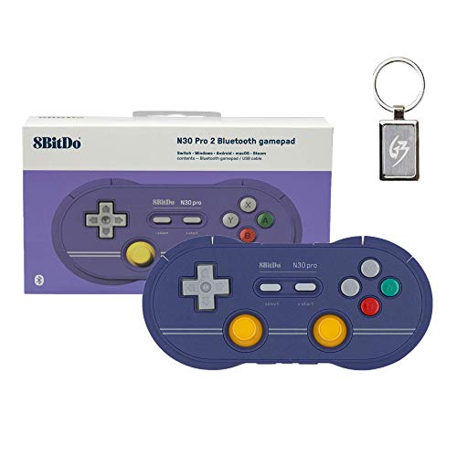 Gam3Gear C Edition Bluettooth Controller 8Bitdo N30 PRO 2 Wireless Gamepad Compatible NS Switch, Windows, Android, Macos, Raspberry Pi, Steam with Free Keychain