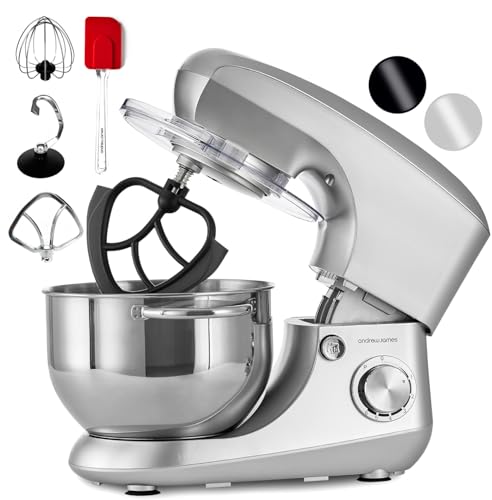 Andrew James Stand Mixer for Baking Food Mixer, 1300W Max, Large 5.5 Litre Bowl 6 Speed Pulse Mode,...