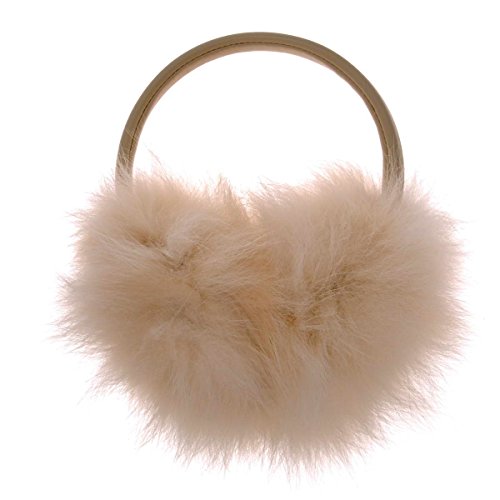 ZLYC Women Luxurious Elegant Fox Fur Adjustable Earmuffs Earwarmer with PU Headband