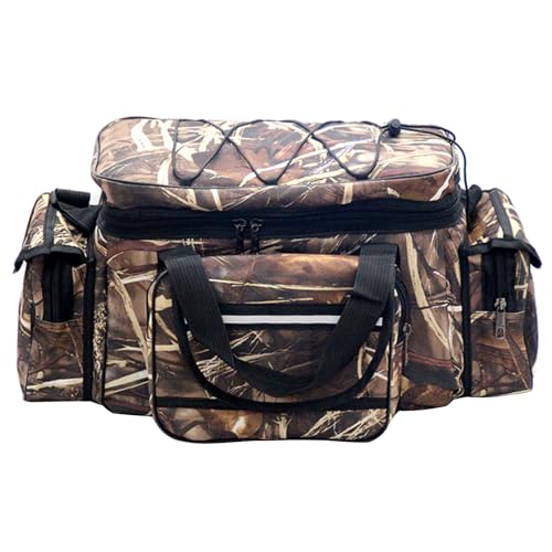 Sac pour équipement de pêche portable en tissu Oxford paille avec poches de rangement