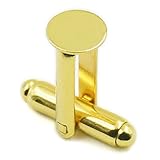 fujiyuan 20 Pcs 10 Pairs 8mm 5/16' Cufflinks Copper Pad Round Blank Cuff Links Gold